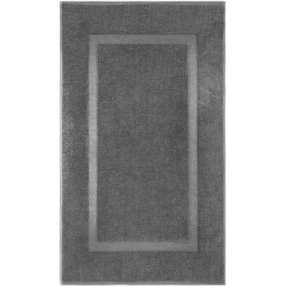 Bath Mat Floor Towel Set - Absorbent Cotton Hotel Spa Shower/Bathtub Mats [Not a Bathroom Rug] (Grey, Pack of 1)