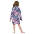 thumbnail image 4 of FORMRS Niños Bathrobe Unisex Hooded Robe Soft Plush Pajamas Sleepwear, Size 2-3T, Watercolor Pink Marble Pattern, 4 of 7