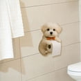 thumbnail image 4 of Bathroom Accessory Resin Puppy Theme Wall Mounted Paper Holder for Bathroom Dorm RV Home and Kitchen – Pet Lover Cute Dog Sacrificial Durable Wall Mount Tissue Dispenser, 4 of 4