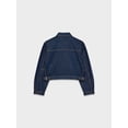 thumbnail image 4 of Cropped Jacket Women Long Sleeve Lapel Neck Zip Up Jackets for Women Blue S, 4 of 8