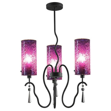 

Woodbridge Lighting Haley 3-light Steel & Glass Chandelier in Purple Mosaic