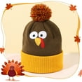 thumbnail image 4 of oqasdz Winter Knit Hat with Embroidered Turkey Design for Thanksgiving Family Warm Ear Chunky Comfortable Winter Hat, 4 of 4
