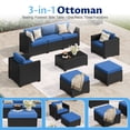 thumbnail image 4 of LazySunsets 8 Piece Outdoor Furniture Set, Rattan Wicker Outdoor Conversation Set Patio Furniture, Navy Blue/Black, 4 of 9