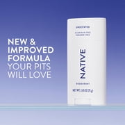 Native Fragrance Free Deodorant For Men & Women, 72 Hour Solid Deodorant Stick, Unscented, 2.65oz