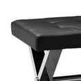thumbnail image 3 of Benjara 55" Bench- Tufted Cushioned Seat- Smooth Black Faux Leather Upholstery, 3 of 6