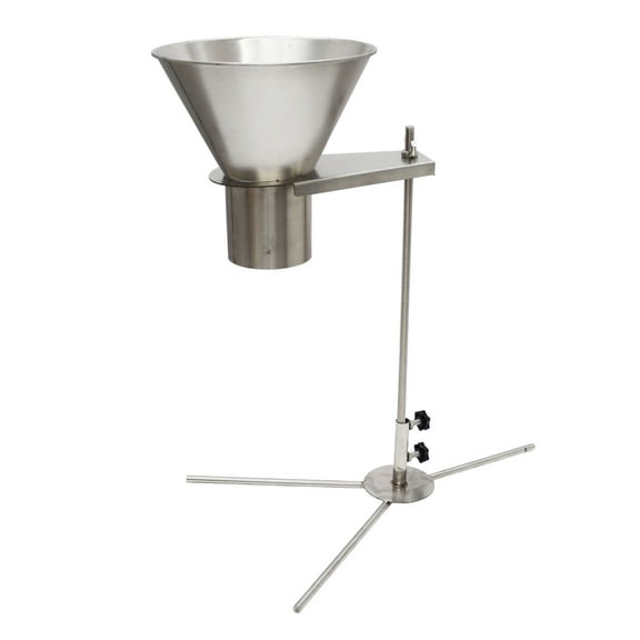 4" Feeding Hopper Stainless Steel Funnel with Support Stand for Powder Paste Liquid Granule Simple Frame