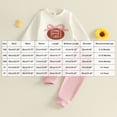thumbnail image 3 of yboeqw Baby Girl Fall Outfit Set Kid's Winter Cute Embroidered Long Sleeve Sweatshirt Top Pants 2 Piece Clothing for 1t 2t 3t 4t,Size 2-3 Years, 3 of 6