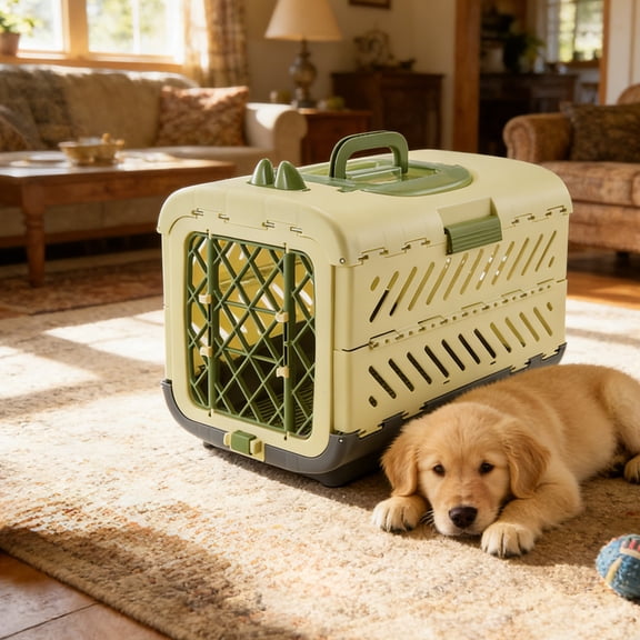Deeceymbur Foldable Pet Travel Carrier Portable Crate Airline Approved 2 Way Entry Top Opening with Side Pocket for Dogs Cats Travel and Vet Visits