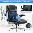 thumbnail image 4 of Hoffree Big and Tall Office Chair 500lbs Executive Office Chair with Adjustable Lumbar Support 4D Armrests High Back Extra Wide Seat Ergonomic Desk Chair Black, 4 of 12