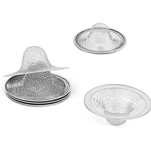 Dnhcll 4 Piezas De Colador De Drenaje Para Fregadero De Cocina, Baño, Con Orificio De Malla Plateada (2 "" X 0,79 "").