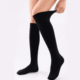 thumbnail image 7 of SOMER 4 Pairs Compression Socks for Women Thigh High Extra Long Cotton Knit Knee Long Socks, 2 Pieces Black + 2 Pieces Nude, 7 of 7