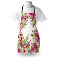 thumbnail image 3 of Watercolor Flower Apron Fresh Curly Willow and Dahlia Floral Summer Buds Pollen Hand Drawn Print, Unisex Kitchen Bib Apron with Adjustable Neck for Cooking Baking Gardening, Pink Green, by Ambesonne, 3 of 3