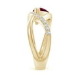 thumbnail image 3 of ANGARA Natural Criss Cross Pear Shaped 1.15 ct Ruby Ring with Diamond Accents in 14K Yellow Gold for Women (Size-8x6mm) | July Birthstone, Anniversary, Jewelry Gift for Women | Natural Ruby Ring, 3 of 8