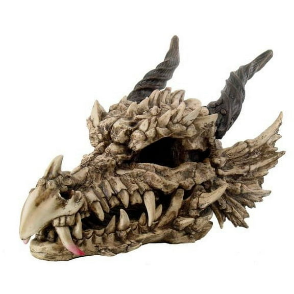 26 Inch Large Dragon Skeleton Skull Mystical Statue Figurine