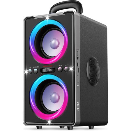 Bluetooth Speaker, 200W(Peak) Loud Stereo with Deep Bass, 20H Playtime, TWS, 30W Fast Charging, Portable Handle, Wireless Large Boombox with LED Light for Party Outdoor Backyard Beach
