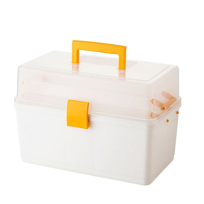 Small Tackle Box with 2 Tray Hardware Organizer Portable Multipurpose Storage Box for Snacks Screws Nuts Lure Case A
