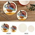thumbnail image 4 of GZHJMY 2PCS Thanksgiving Chicken Turkey Leaves Trivets Pot Holders Set and Placemats Set, Hot Pads, Table Mats for Cooking and Baking, Cotton Braided Hot Pads, 7.09"+9.45", 4 of 7
