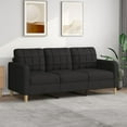 thumbnail image 1 of vidaXL 3-Seater Sofa Black 180 cm Fabric, 1 of 5