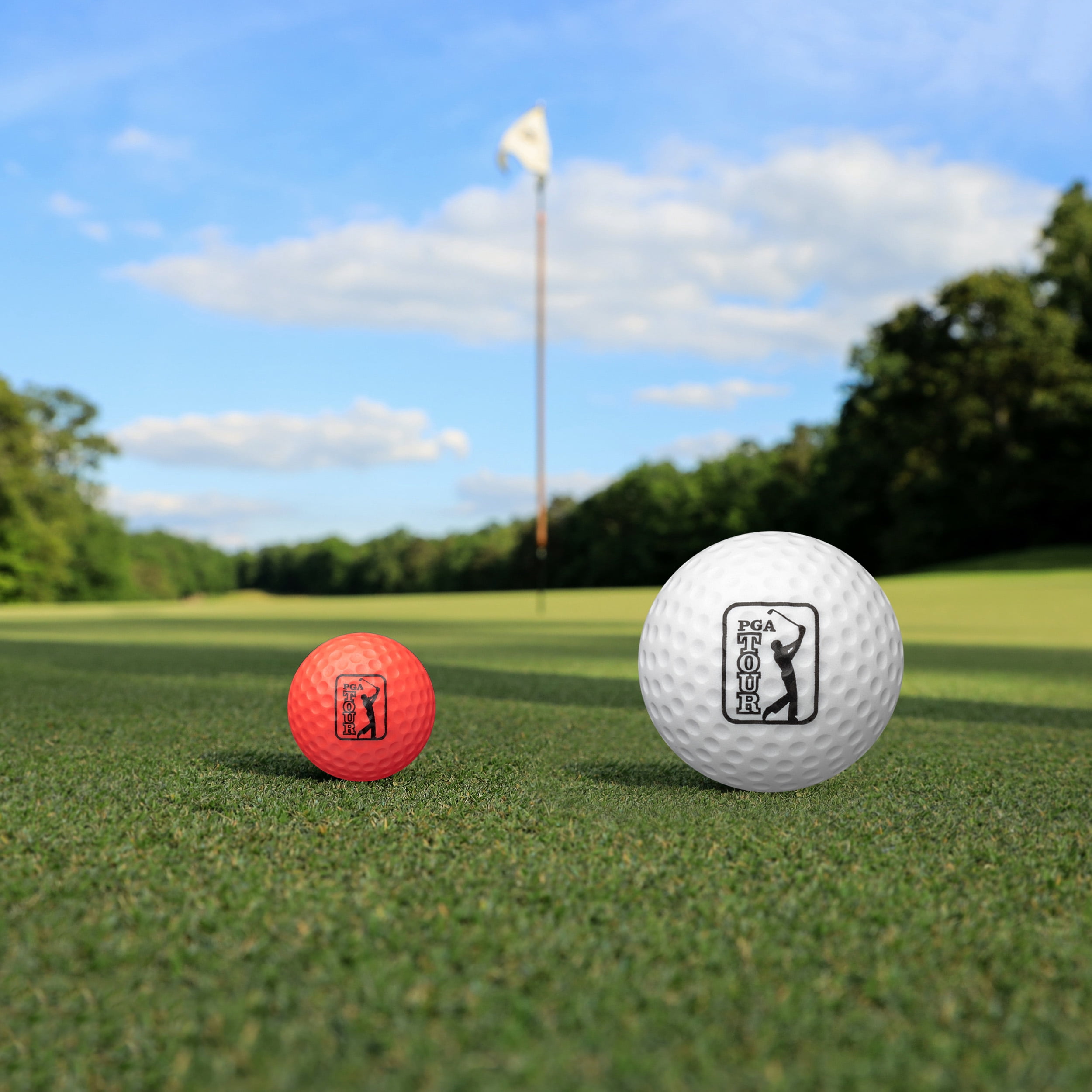 (4 pack) PGA TOUR Tee-Up Extra Large New Foam Golf Balls, Set of 4, White