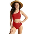 thumbnail image 2 of WOXIHUAN Girls One Piece Swimsuits Spaghetti Strap Cut Out Swim Suit Sleeveless Summer Beach Swimwear Red 8-9Years, 2 of 6