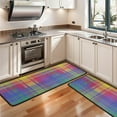 thumbnail image 3 of Kitchen Rugs Sets Of 2,Multi Color Plaid Checkered Pattern Anti Fatigue Kitchen Mat Rugs Non Slip Washable,Decorative Kitchen Floor Mats for Kitchen,Sink,Laundry,17"x47"+17"x47", 3 of 5