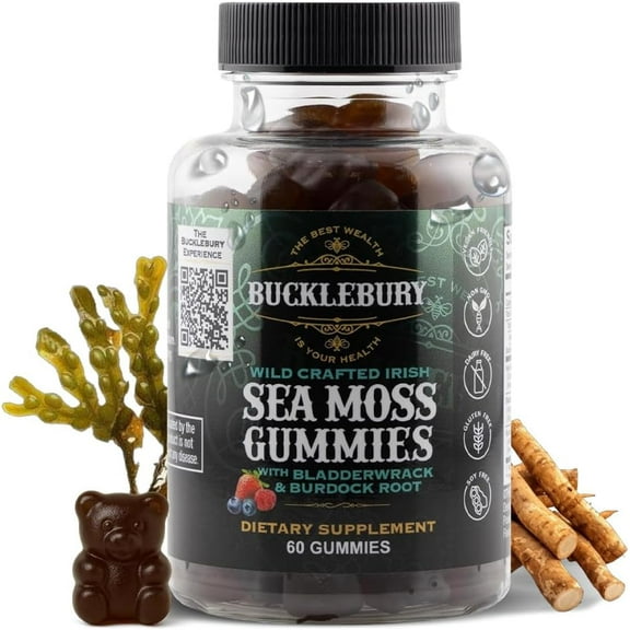 Bucklebury Wildcrafted Irish Sea Moss Gummies 60 Count