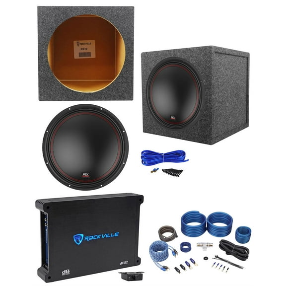 MTX 5512-44 12" 800w Subwoofer Sealed Sub Box Enclosure Mono Amplifier Amp Kit