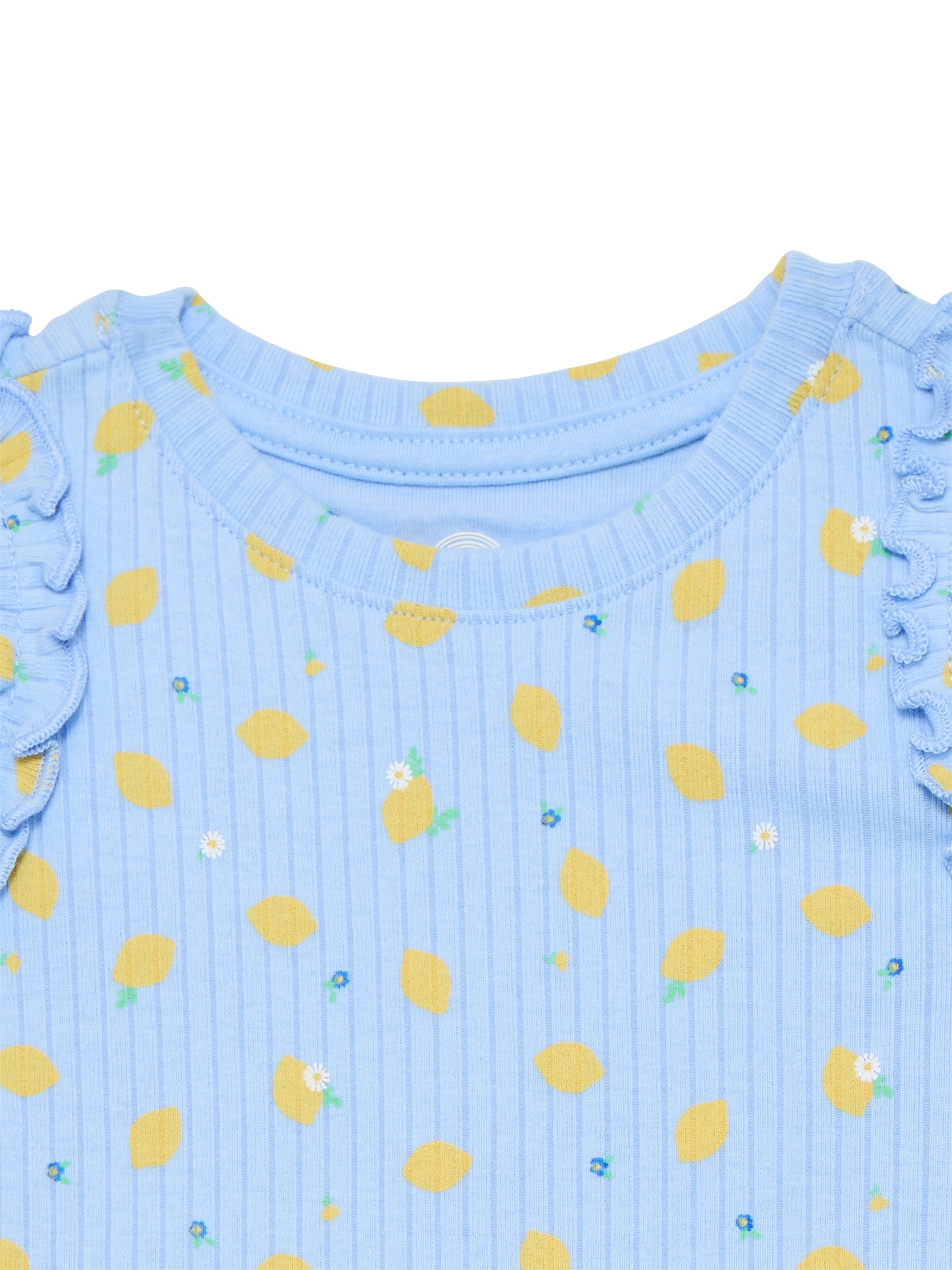 Wonder Nation Baby Girls Tee with Flutter Sleeves, Sizes 0-24 Months