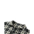thumbnail image 5 of One opening Women Juniors Casual Long Sleeve Loose Shirt, Lapel Plaid Placket Front Blouse, 5 of 9