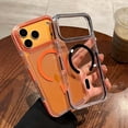 thumbnail image 3 of Clear Case for iPhone 17 Pro Max, Compatible with MagSafe, Military Grade Shockproof Protective Cover Anti-Scratch Transparent Slim Phone Case with Anti-Slip Grip, Orange, 3 of 7