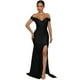 thumbnail image 3 of Vestido de noche elegantes con hombros descubiertos fruncido de muslo con abertura sexy, 3 of 4