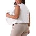 thumbnail image 4 of DARING DIVA Women's Plus Size Lined Button Down Vest 3X White, 4 of 6
