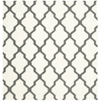 SAFAVIEH Dhurries Landon Geometric Area Rug, Ivory/Charcoal, 6' x 6' Square