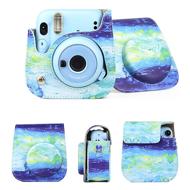 Gwong Electrónica Bolso de hombro de la cámara a prueba de agua a prueba de polvo Mini cámara digital pintura al óleo bolsa protectora retro con correa para el hombro para Instax Mini 11