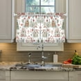 thumbnail image 2 of Yayeee Kitchen Curtains Light Filtering 27"x36" Rod Pocket Short Cafe Window Panel, Nordic Christmas House, 2 of 7