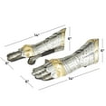 thumbnail image 3 of 14" Metal Silver Replica Medieval Armor Gloves, by DecMode (2 Count), 3 of 8