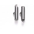 thumbnail image 2 of 20 Pcs Slider End Caps 304 Stainless Steel Slide On End Clasp Tubes Terminators Metal Buckle Clasps for Multi-Strand Bracelet Earrings DIY Jewelry Making 6x16x4mm Hole: 3x1.5mm, 2 of 2