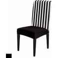 thumbnail image 3 of Chair Covers for Dining Room Set of 4,Black White Stripes Stretch Seat Protector Removable Washable Chairs Slipcovers for Kitchen Banquet Wedding Hotel,Classic Modern Striped, 3 of 6