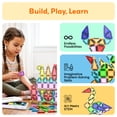 thumbnail image 5 of PicassoTiles Magnetic Tiles 52PCS Nano Travel Building Blocks Toy for Kids, Tin Storage Case, Early Learning Magnetic Tile Sensory Playset Car Airplane Activity Set for Boys & Girls Ages 3+, 5 of 10