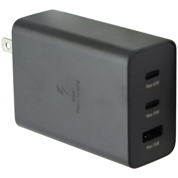 Samsung 65W Power Adapter Trio with 2x USB-C and USB-A Port - Black (EP-T6530)