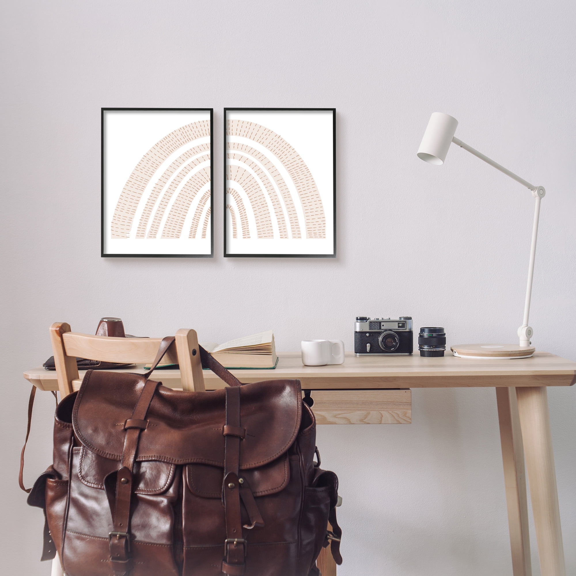 Stupell Industries Abstract Brown Earth Tone Rainbow Stripe Pattern Arches, 11 x 14, Design by Daphne Polselli