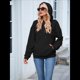 thumbnail image 4 of Sudadera con Capucha para Mujer, Informal, de Larga, con Cordón Ajustable, Estilo Waffle, Holgada, con Bolsillo. Negro L, 4 of 10