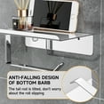 thumbnail image 6 of Toilet Paper Holder with Phone Shelf, Adhesive or Screw Wall Mount Toilet Tissue Roll Holder, Rustproof & Multifunctional Stainless Steel Bathroom Storage Dispenser  Black, 6 of 7