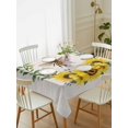 thumbnail image 2 of Sunflowers Bees Rectangle Tablecloth, Spring Farmhouse Honey Flowers Leaves Waterproof & StainResistant Tablecloth, Washable Oil-proof Table Cover for Dining/Party/Wedding/Camping/Buffet 52x70 In, 2 of 9