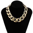 thumbnail image 3 of Gold Lightweight Chunky Oval Chain Link Necklace Statement Hip Hop Jewelry, 3 of 4