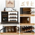 thumbnail image 3 of BEKAY Wine Cabinet, Industrial Wine Bar Cabinets with Removable Wine Rack for Liquor and Glasses, 3 of 7