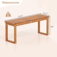thumbnail image 3 of LEHOME Acacia Wood Outdoor Bench Backless, 2-Person Wood Patio Bench with Slatted Seat, Outdoor Backless Dining Bench for Backyard, Poolside, Porch (43.5"), 3 of 8