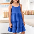 thumbnail image 4 of LEKWK Girls Tiered Casual Dress Sleeveless Spaghetti Strap Swing Sundress Lightweight Flowy Ruffle Dresses Summer Fashion Beach Vacation Boho Clothes 3-14Y, 4 of 8