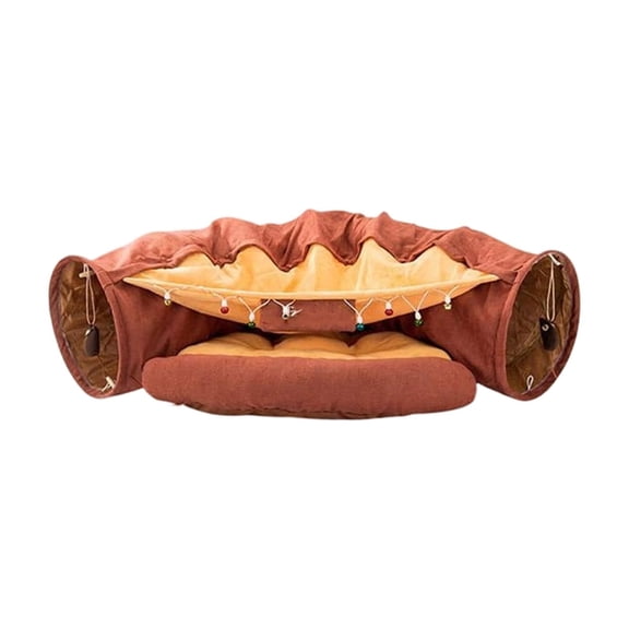 Matcha Cat Tunnel Toy Foldable Shell Passage Interactive Hideaway for Indoor Cats, Rolling Play Tunnel for Exercise and Self Play Activity