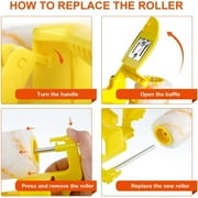 Kezqiaxn Paint Edger Roller Brush, Multifunctional Hand-Helds Cleancut Paint Edger Roller Brush Portable Tool, Rexroth Pole Mountables Paint Edger with Roller and Brush for Room Wall Ceiling Painting